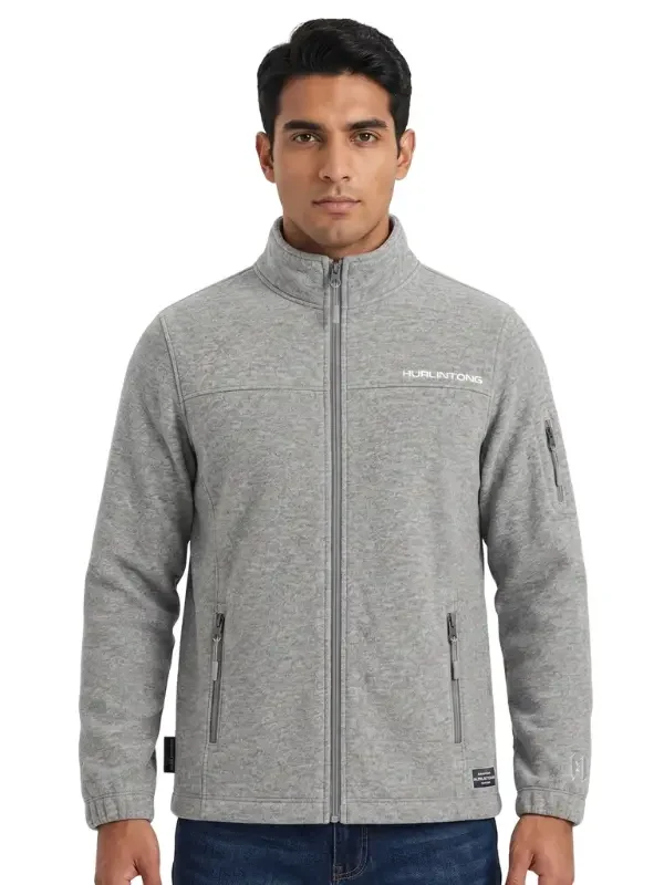 Chaqueta de Algodón Gris Jaspe para Hombre Hurlintong Premium
