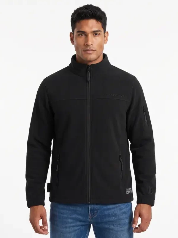 Chaqueta de Algodón Negro Jaspe para Hombre Hurlintong Premium