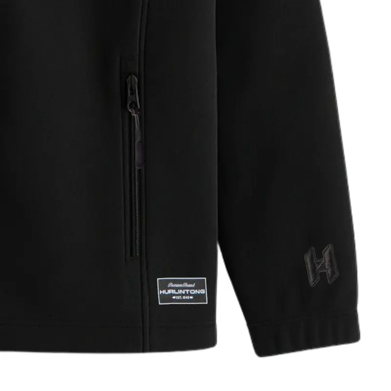 Chaqueta de Algodón Negro Jaspe para Hombre Hurlintong Premium