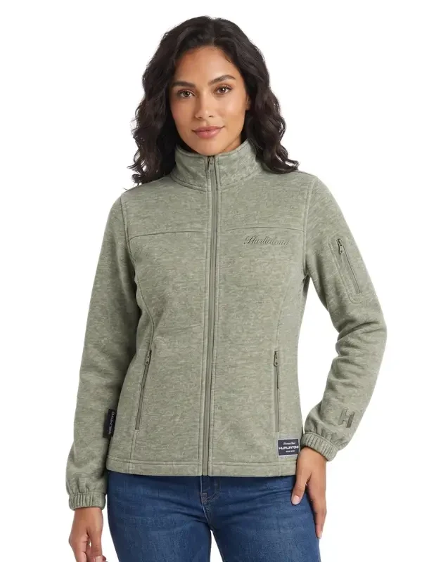 Chaqueta de Algodón Verde Jaspe para Mujer Hurlintong Premium