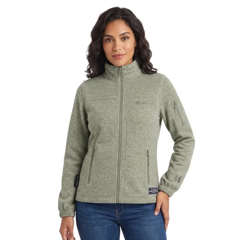 Chaqueta de Algodón Verde Jaspe para Mujer Hurlintong Premium