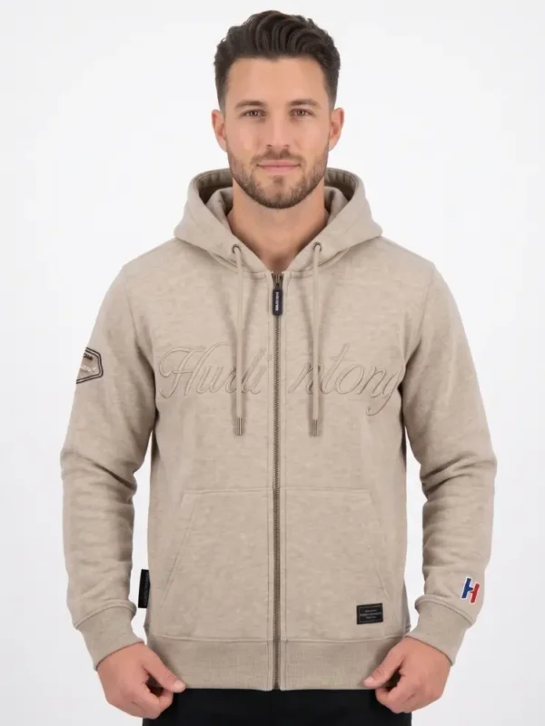 Chaqueta Hoodie Hurlintong Camel Jaspe
