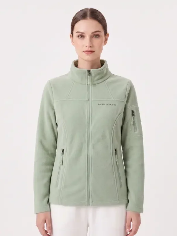 Chaqueta polar fleece verde pistacho mujer