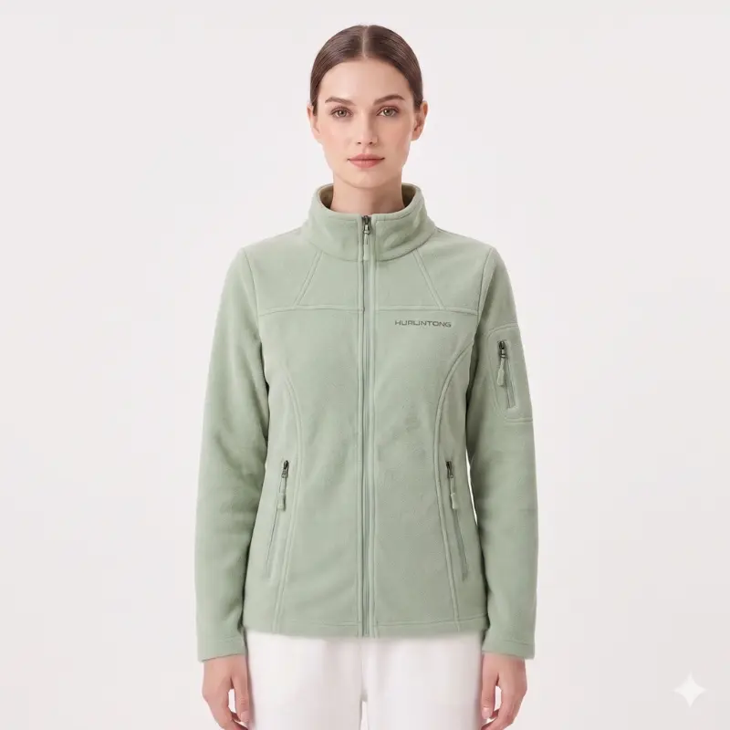 Chaqueta polar fleece verde pistacho mujer
