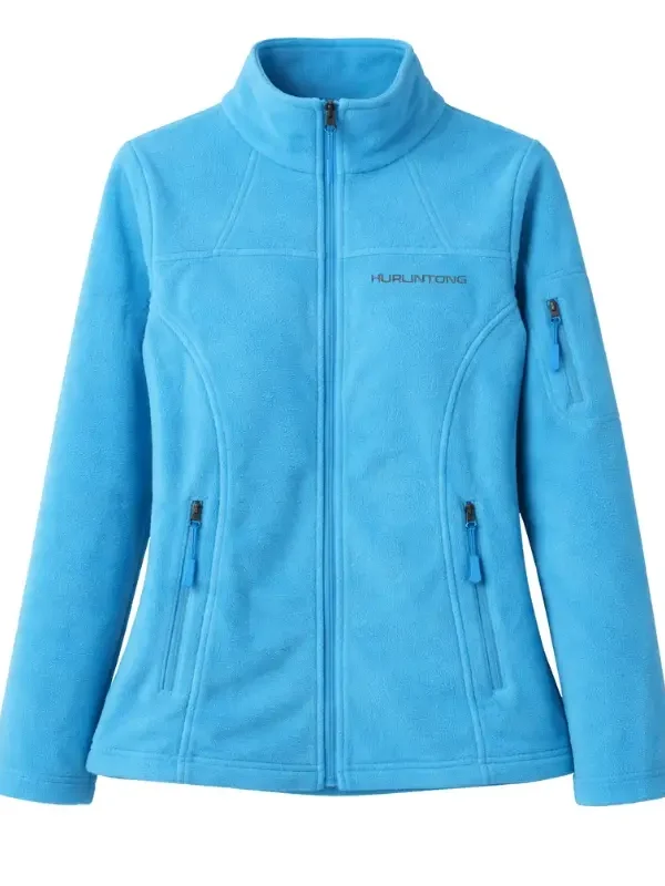 Chaqueta polar fleece azul claro mujer