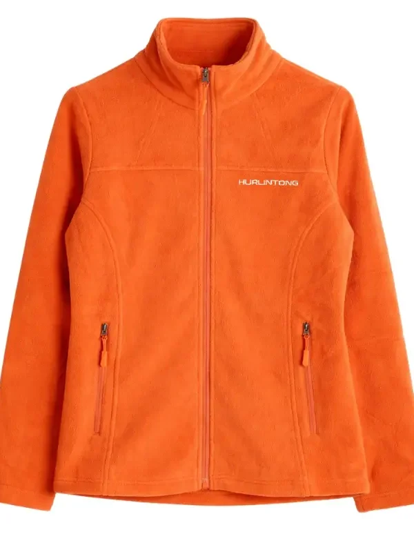 Chaqueta polar fleece naranja mujer