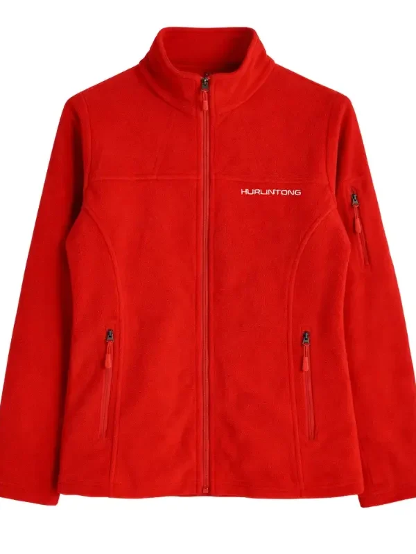 Chaqueta polar fleece rojo mujer