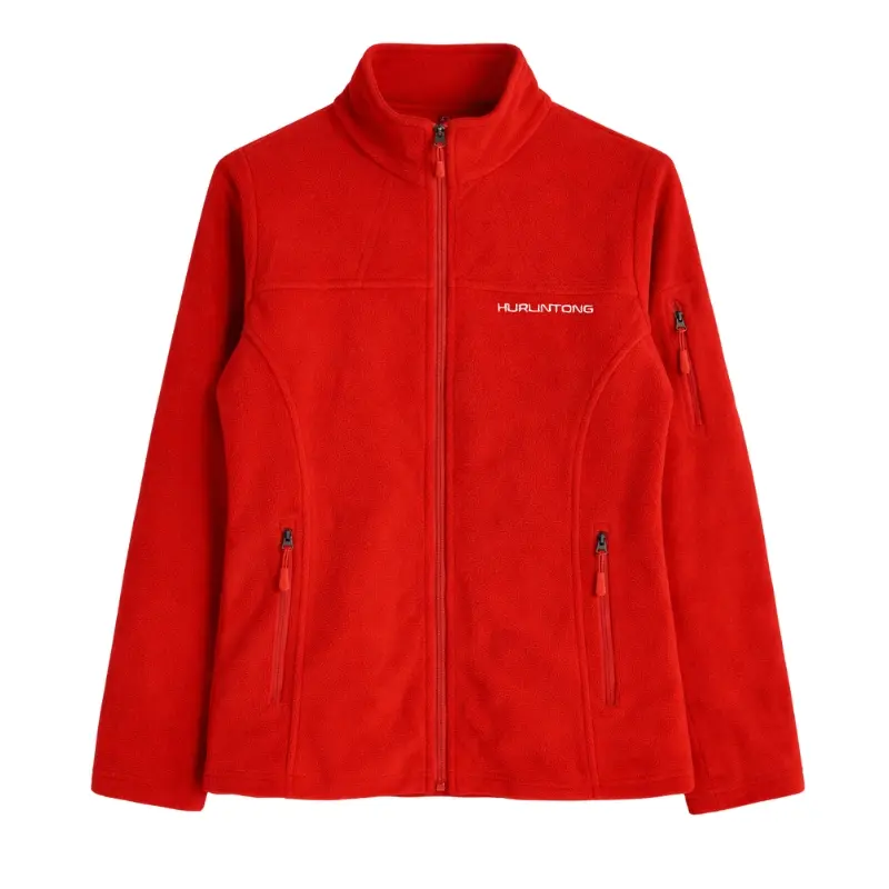 Chaqueta polar fleece rojo mujer