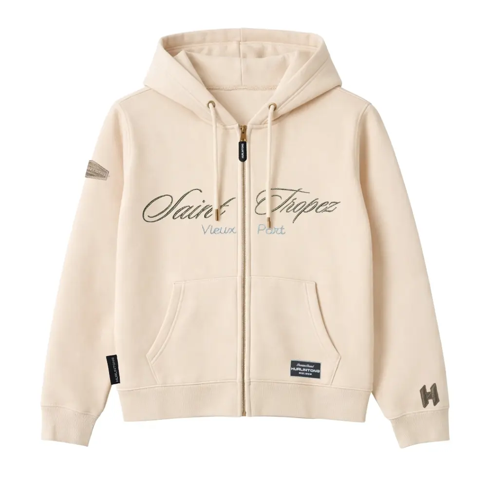 Chaqueta Hoodie vainilla para Hombre Hurlintong Premium