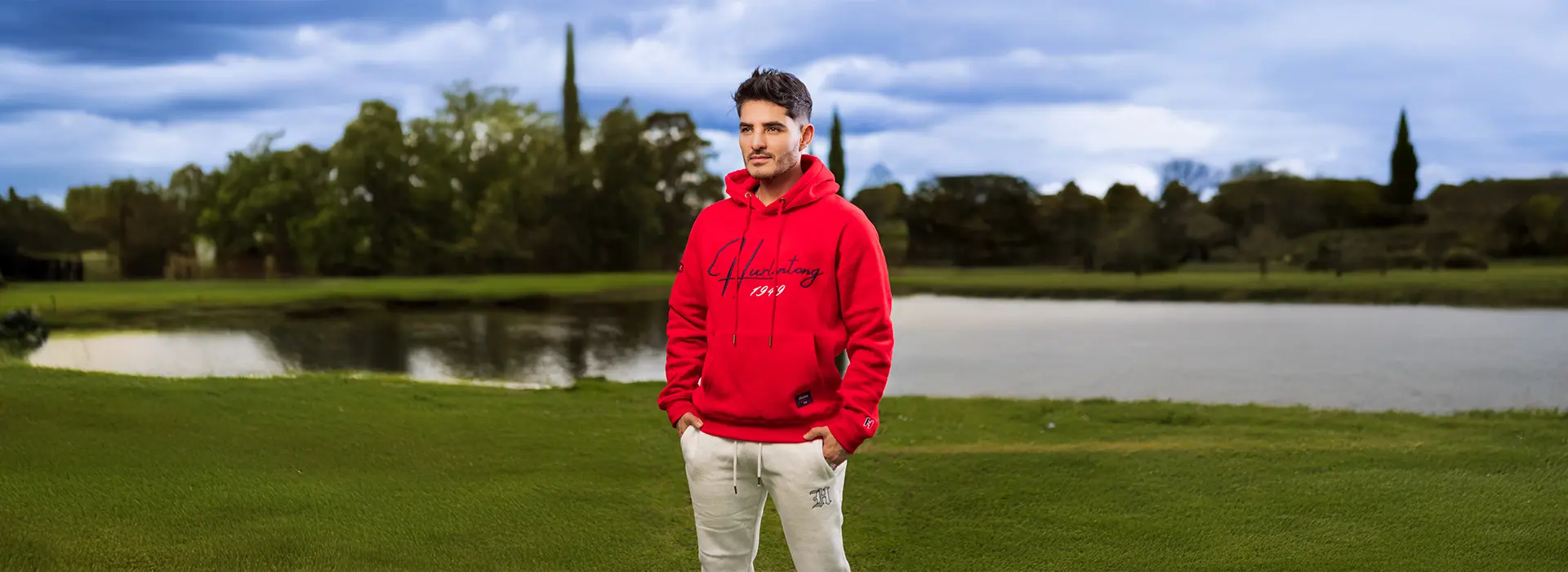 Buzo media cremallera arena hombre