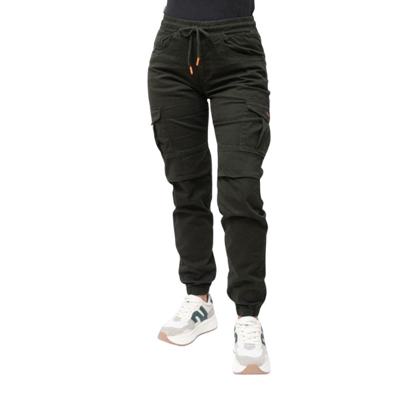 Jogger mujer cargo verde