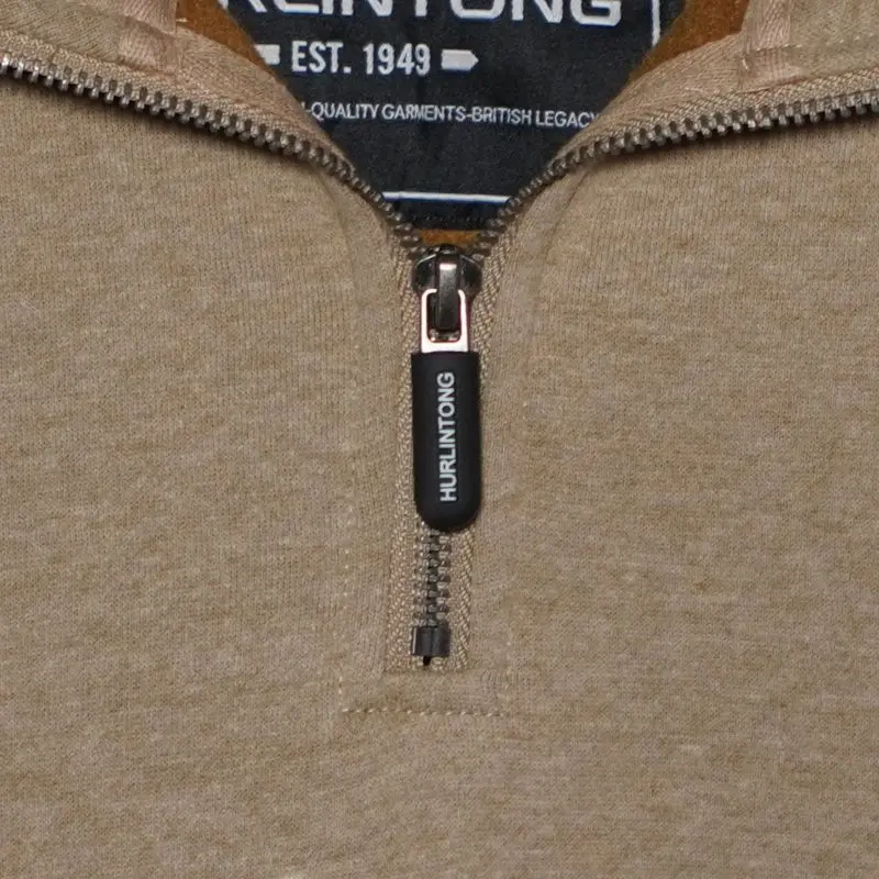 Buzo media cremallera camel hombre