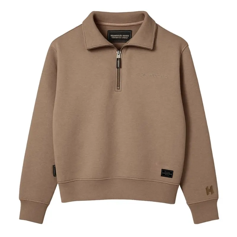 Buzo media cremallera camel hombre