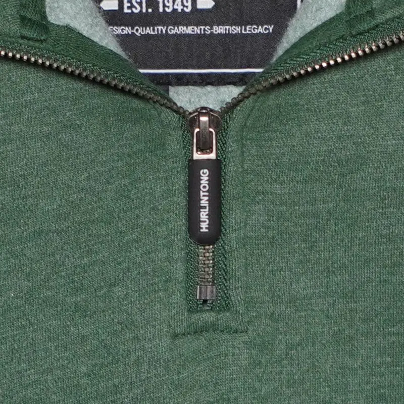 Buzo media cremallera verde hombre