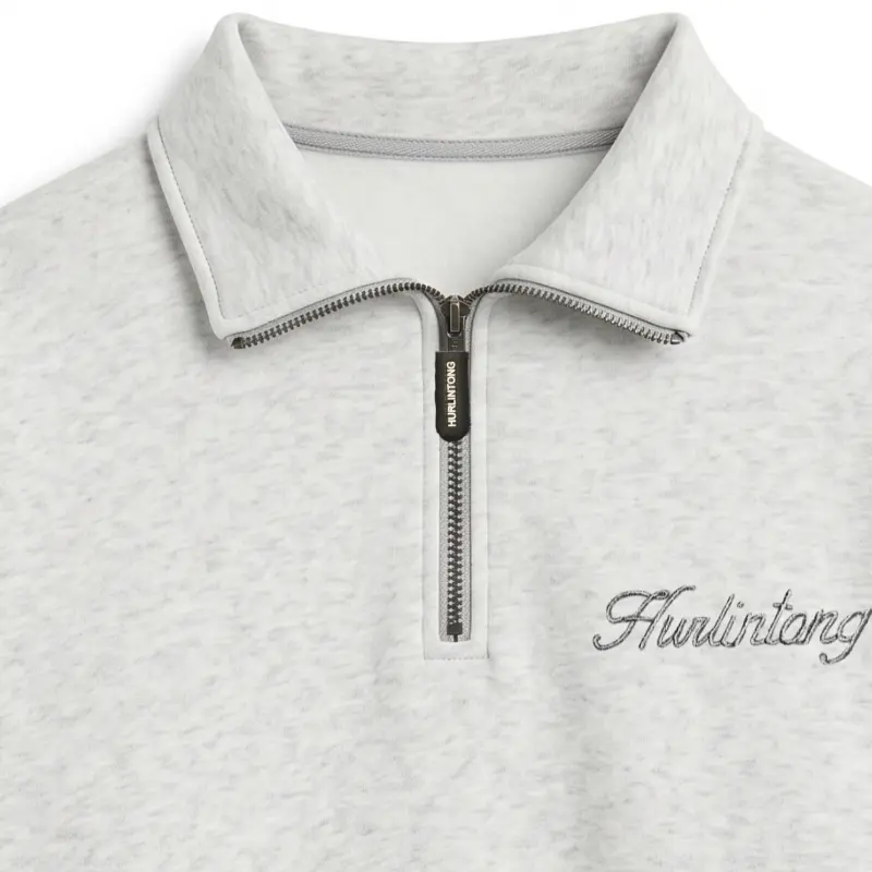 Buzo media cremallera arena hombre