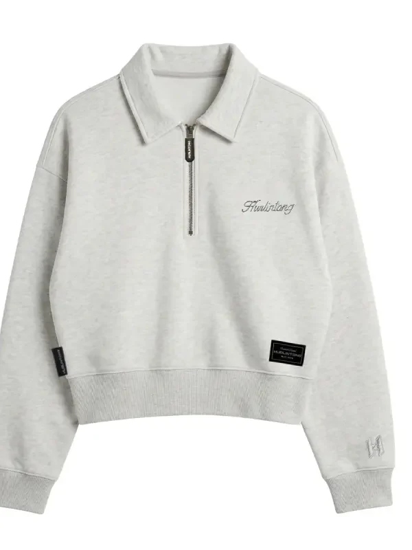 Buzo mujer media cremallera arena