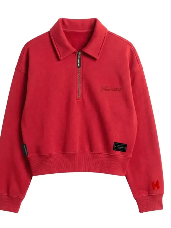Buzo mujer media cremallera rojo
