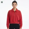 Buzo mujer media cremallera rojo