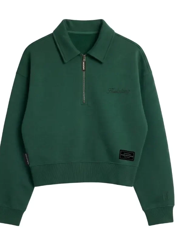 Buzo mujer media cremallera verde