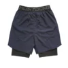 Pantaloneta tecnica con licra y bolsillos azul