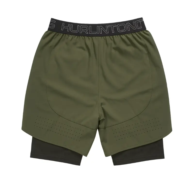 Pantaloneta tecnica con licra y bolsillos verde