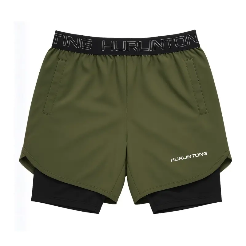 Pantaloneta tecnica con licra y bolsillos verde