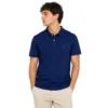 Polo Azul de Algodón Pima para Hombre