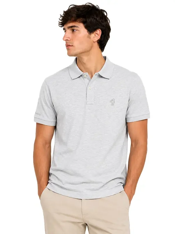 Polo Gris de Algodón Pima para Hombre