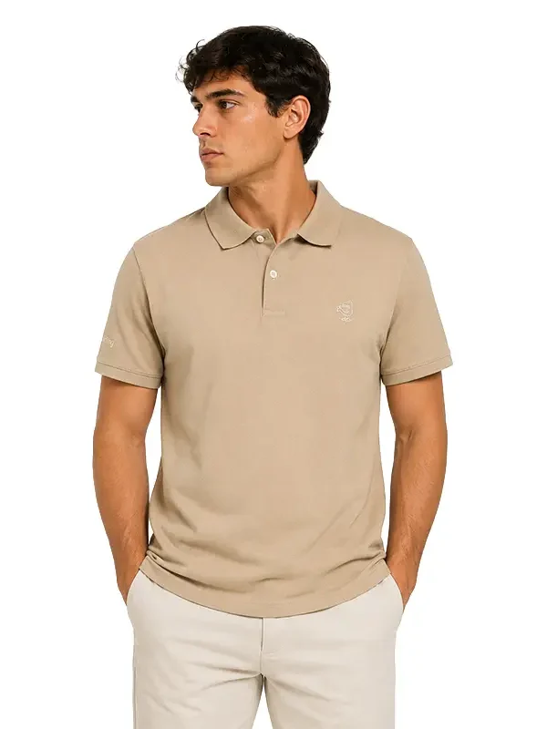 Polo Camel de Algodón Pima para Hombre