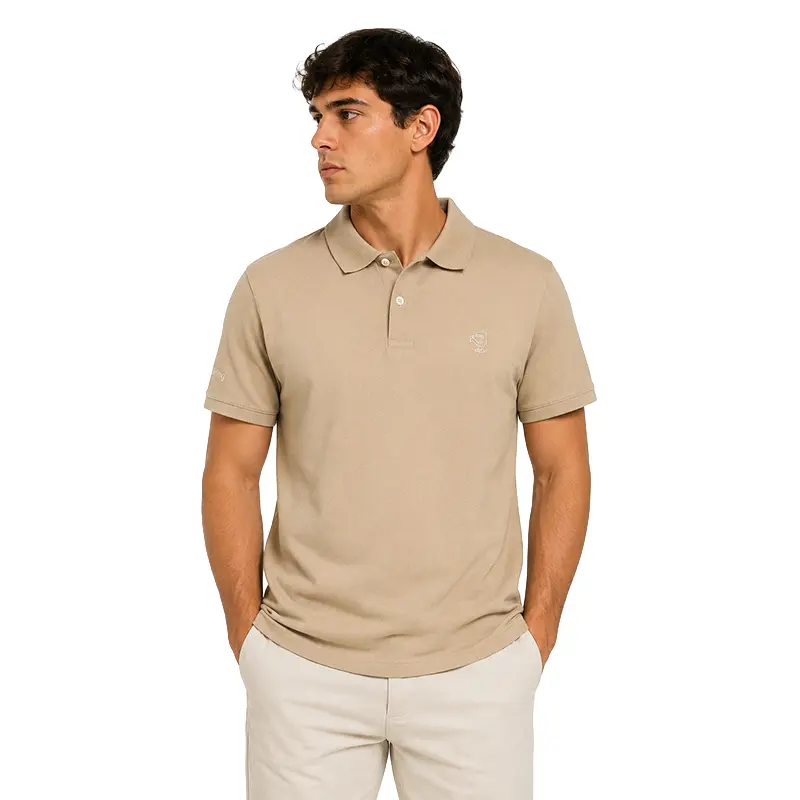 Polo Camel de Algodón Pima para Hombre