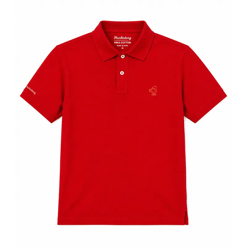 Polo Roja de Algodón Pima para Hombre