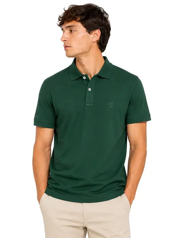 Polo Verde de Algodón Pima para Hombre