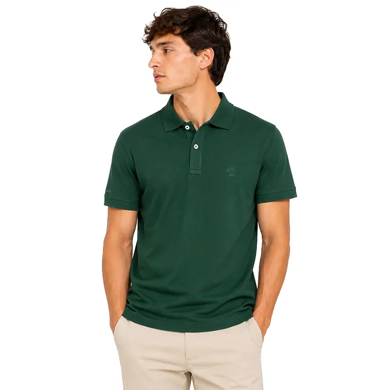 Polo Verde de Algodón Pima para Hombre