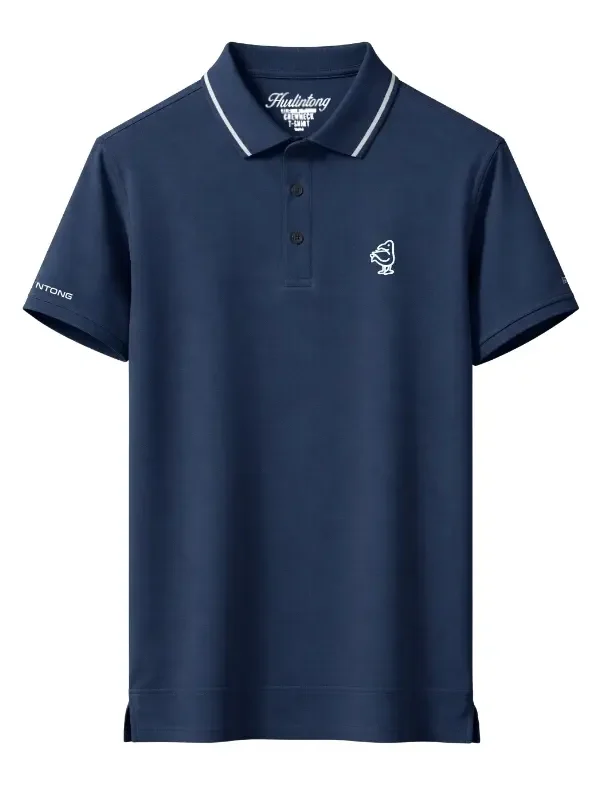 Camiseta Polo azul Hombre Seda Fría