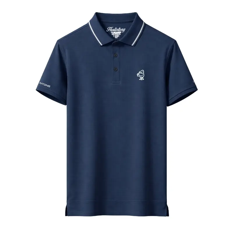 Camiseta Polo azul Hombre Seda Fría