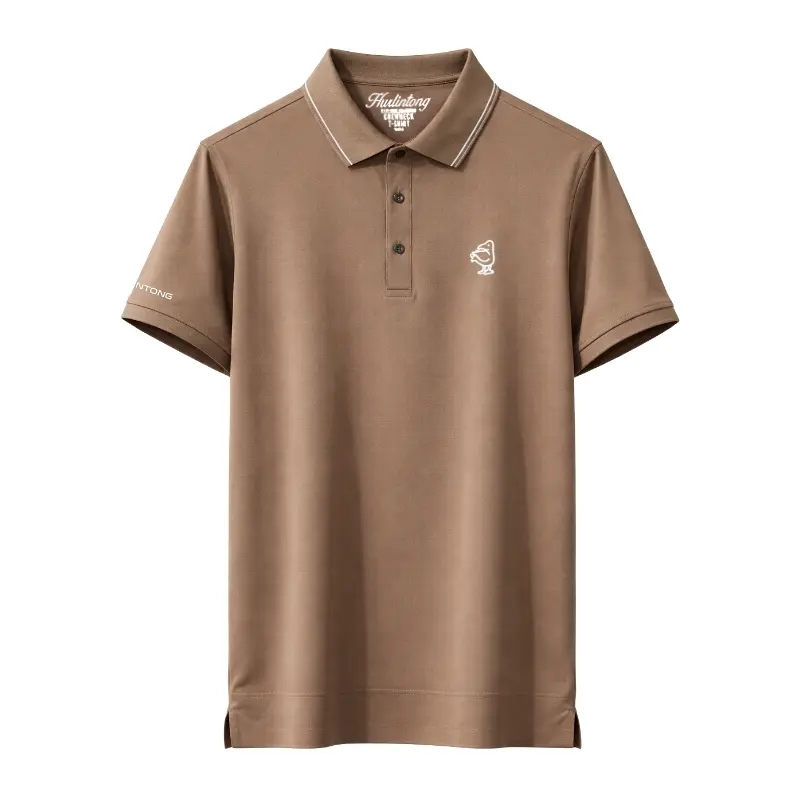 Camiseta Polo camel Hombre Seda Fría