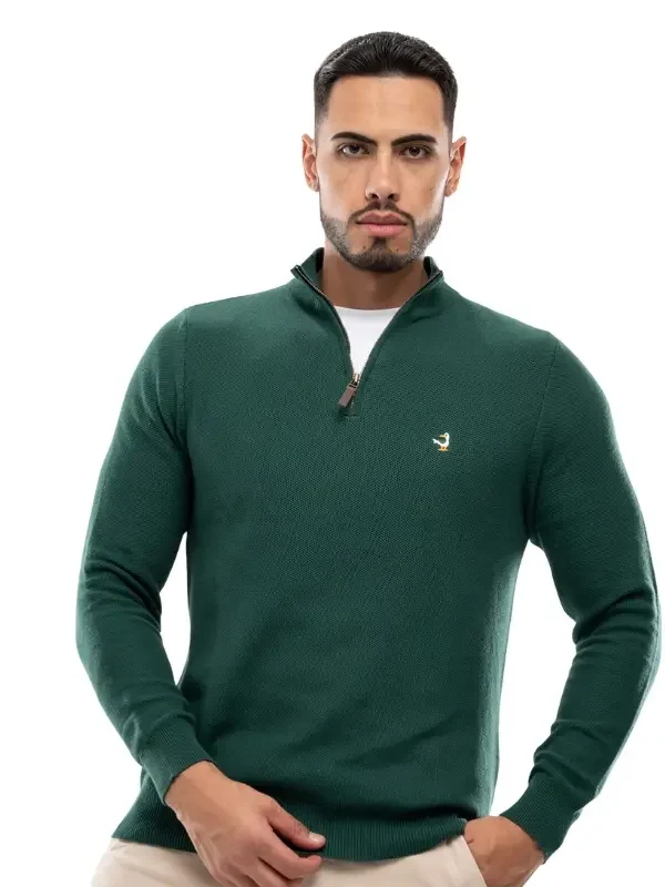 Buzo media cremallera verde