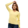 Buzo cuello v amarillo