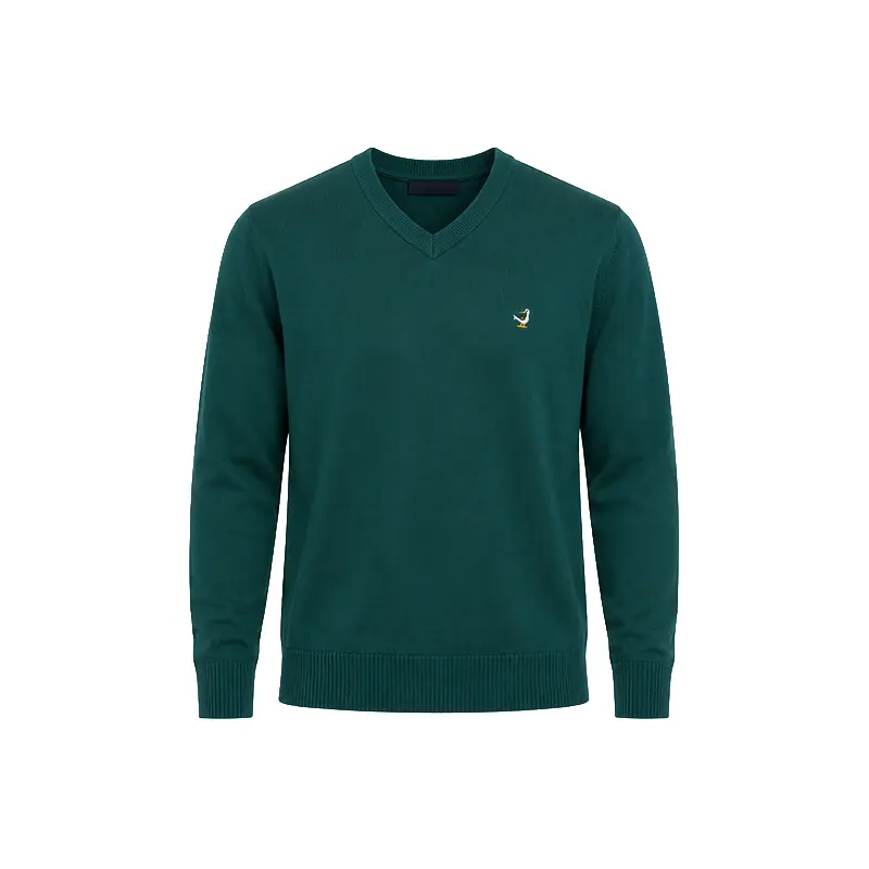 Buzo de Hilo Cuello V verde para Hombre