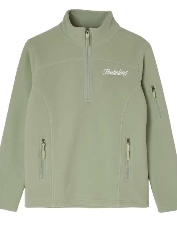 Chaqueta polar fleece verde claro mujer